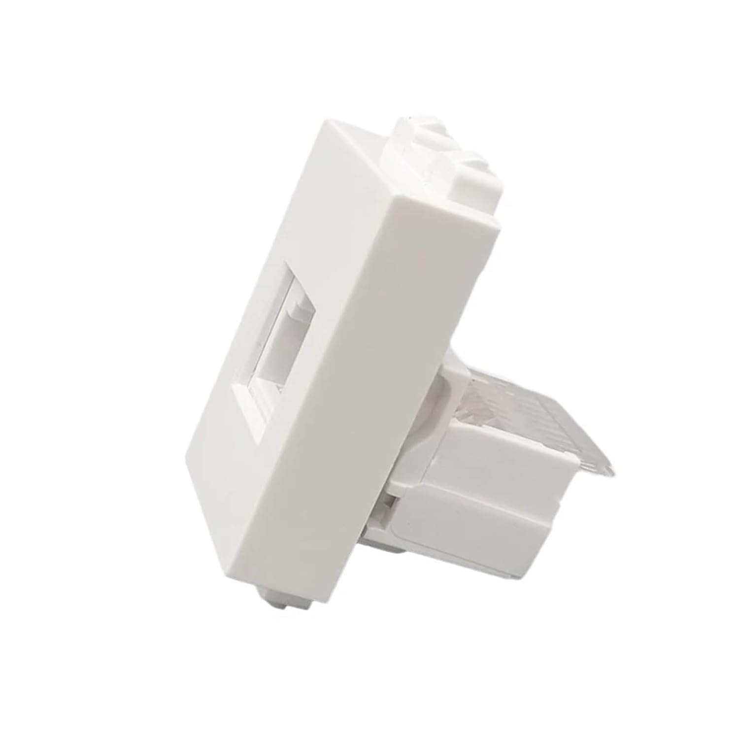 White 4-pin CAT3 RJ11 Socket Module 23x36mm Crimped Wire Telephone Adapter Socket Insert