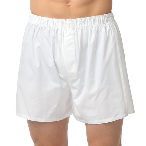 Majestic International Big and Tall All Cotton Luxury Boxer Shorts (X-Large Tall, White)