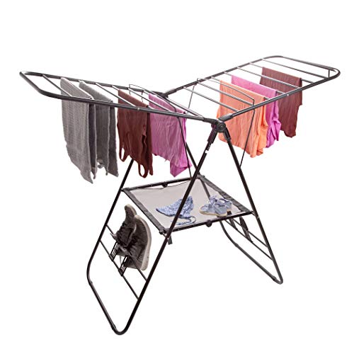 Bino Gullwing Collapsing Foldable Laundry Drying Rack, Black #TOP3