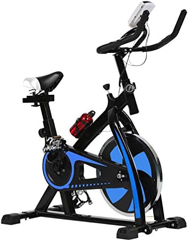 HCB Exercise Bike Indoor Cycling Bike Stationary Bike with Adjustable Seat and Resistance, Comfortable Seat Cushion Cycle Bike for Home Cardio Workout (Blue)