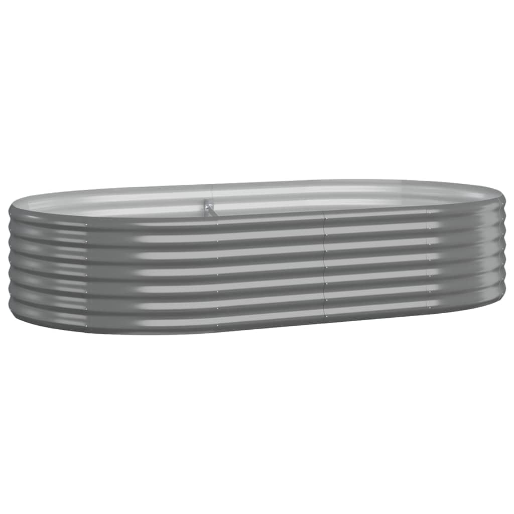 vidaXL Raised Garden Bed - Powder-coated Steel - 175x100x36 cm - Grey - Extra Large