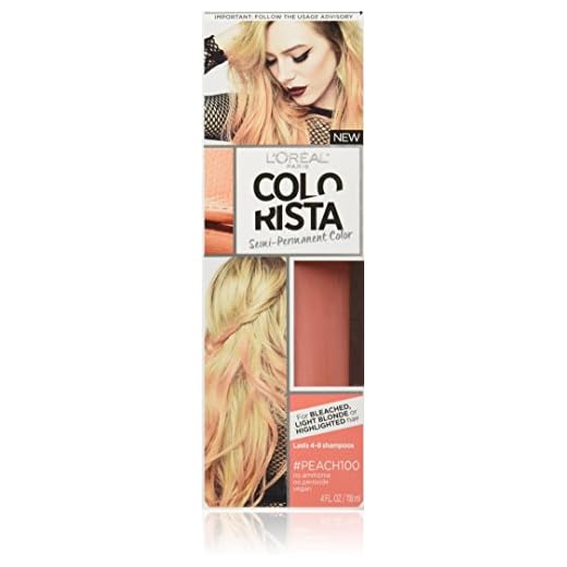 L'Oréal Paris Colorista Semi-Permanent Hair Color for Light Bleached or Blondes, #Peach