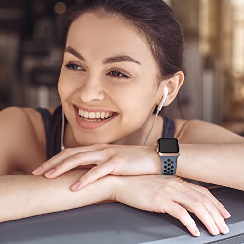 Image of Lerobo Sport Band Compatible with Apple Watch Band Ultra 49mm 45mm 44mm 42mm 41mm 40mm 38mm for Men Women,Soft Silicone Breathable Strap Sport Band for iWatch Ultra 2 SE Series 9 8 7 6 5 4 3 2 1