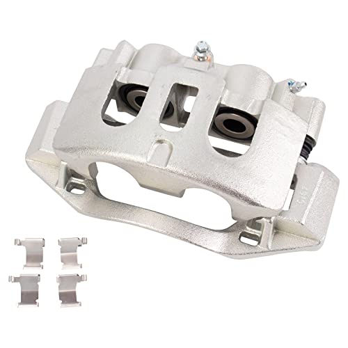 Image of TRQ Rear Semi-Metallic brake Pad Coated Rotor & Caliper Kit w /Fluids for Chevy