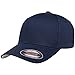 Blank V-Flexfit Cotton Twill Fitted Baseball Hat | Stretch Fit, Athletic Ballcap w/Hat Liner L/XL Navy