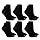 MASH Kit 6 Pares Meias Cano Curto Sapatilha Algodão Unissex Adulto, 6 Preto, 39-44