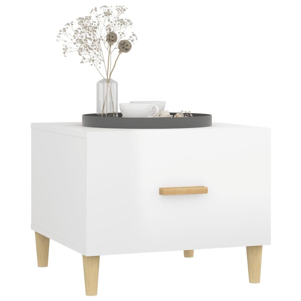 Table dappoint Salon,Table Basse Ovale,gueridon,Tables Basses 2 pcs Blanc Brillant 50x50x40cm Bois d'ingénierieGeeignet für Wohnzimmer, Schlafzimmer, Kino