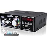 Bluetooth 5.0 Audio Amplifier, Digital Amp 2.0 Channel 100W, 2 Channel Stereo Wireless Hi-Fi Receiver USB SD AUX, for Home Speakers Theater Entertainment