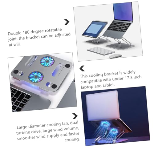 Refrigerador portátil ajustable para laptop con doble ventilador miniatura 6