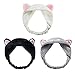 Produktbild 3pcs Haarband, süß Stirnband, Haarschmuck Haarreifen mit Katze Ohr für Damen Mädchen Gesichtswäsche Make up