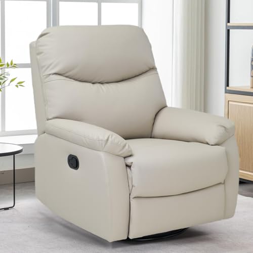 RTKEXC Swivel Recliner Sofa Rocking Chair Manual Adjustable 360 Degree