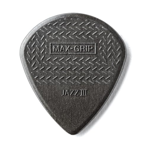 JIM DUNLOP Púas Max Grip Jazz III Carbon, Saco de 6, gris