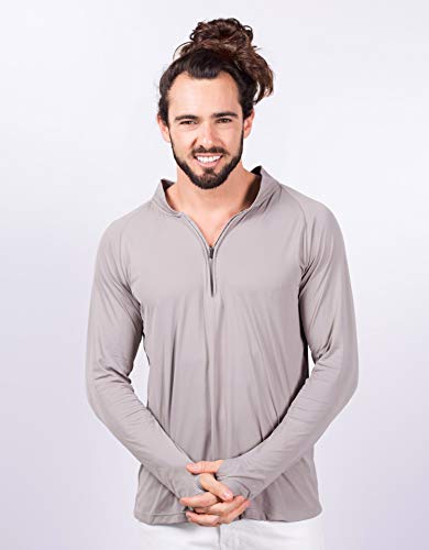 Camisa Repelente de Insetos Masculina com Zíper (Cinza, EG)
