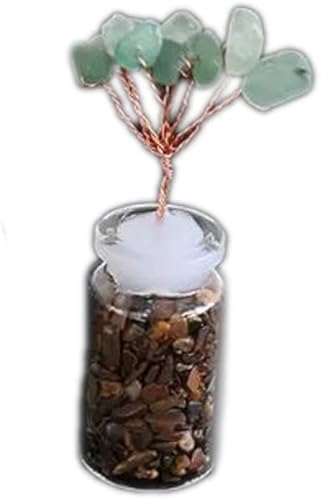 Árbol de cristal natural colorido con base de piedras preciosas curativas bonsái árbol de la fortuna pequeño en una botella Regalo para decoración