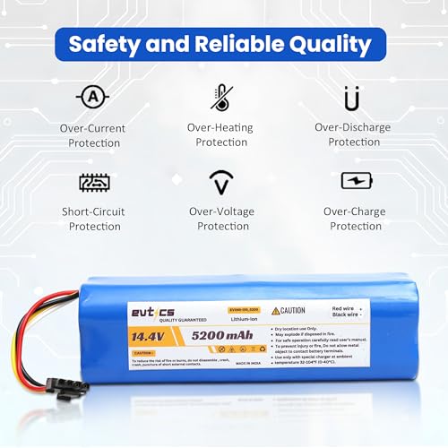 Image of 14.4V 5200mAh Li-ion Battery (74.88Wh) for 360 S9 X90 X95 S10 Robovac L10 L70 Hybrid | High Capacity Durable Rechargeable Battery for Robot Vacuum Cleaner
