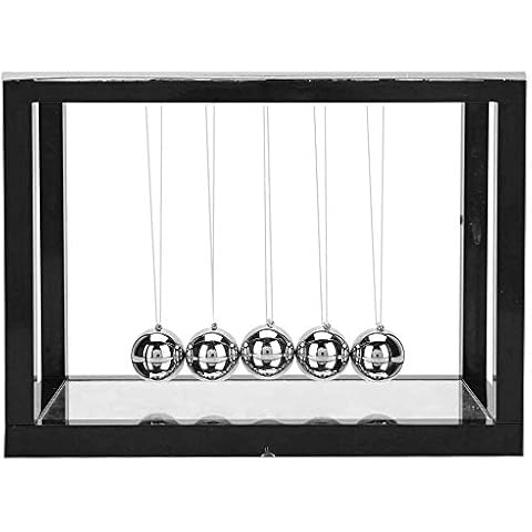 XYY Newtons Cradle Balance Balls, 5 Pendulum Balls, with Mirror Desk Top Decoration Kinetic Motion Toy for Home Office Desk Ornament Gift… Cover