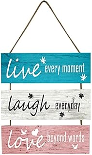 Generic Farmhouse Kitchen Wall Signs Hanging Rustic Wooden Live Laugh and Love Sign Plaque Home Kitchen Dining Living Room Bar Cafe Decor, Pink, 35x30cm (GKKHKODPFS29C6449R8T17SA)