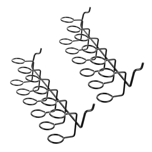 KONTONTY Iron Pegboard Screwdriver Organizer 2pcs Tool Holder Metal Tool Rack Garage Organizer Multi-ring Design Hooks