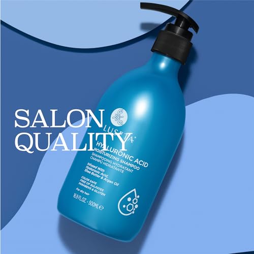 Image of Luseta Hyaluronic Acid Moisturizing Shampoo for Dry Hair, 16.9 oz | Dry and Damaged Hair Hydration, Sulfate Free for Women, Argan Shea Softness, Frizz Control, Color-Safe Wash