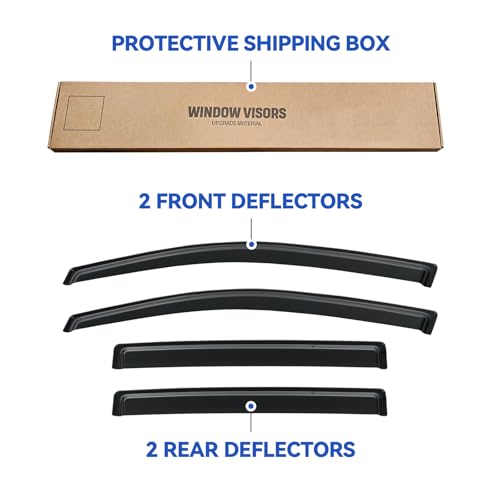 Image of Window Visors Rain Guards Shield for 2004-2016 Nissan Armada, Out-Channel Window Vent Wind Deflectors Visors Shades for 04-16 Armada