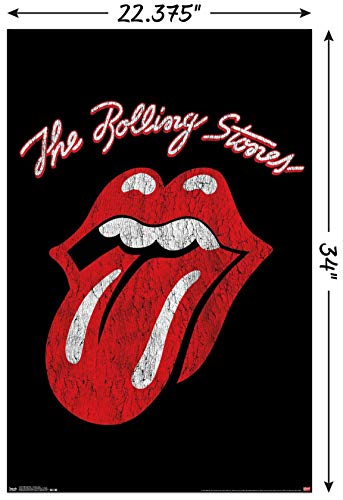 Trends International Rolling Stones Classic Logo Wall Poster 22.375" X 34", Bathroom #TOP2