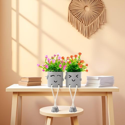 ASOPHEX 3 Packs Cute Fake Plants, Artificial Potted Plants for Table Desk Home Bedroom Bathroom Office Shelf Office Wall Room Farmhouse Decor Artificial Plants — view 4
