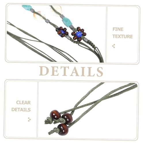 FRCOLOR Boho Ethnic Tassel Rope Waist Belt Handmade Knotted Beaded Decoration for Dresses Casual Wear Unique Style for Women3