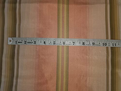 Taffetas 100 % soie rayée rose et vert en laize de 142,2 cm - 5