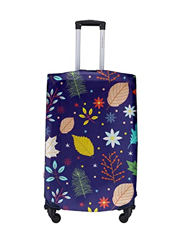 Image of Cortina Floral Design Eco-Friendly Luggage Protective Cover | Large | Fits 26-30 Inch Luggage | Polyester-Spandex | 72cm (28 inches) | Travel Suitcase Protectors | Anti Scratch | Pack of 1 | Blue 1