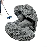 Almohadillas multiusos para mopa de piso para uso húmedo y seco, fabricadas con fibra súper absorbente, se adapta a marcos de fregona estándar para una limpieza profunda del hogar (XL)