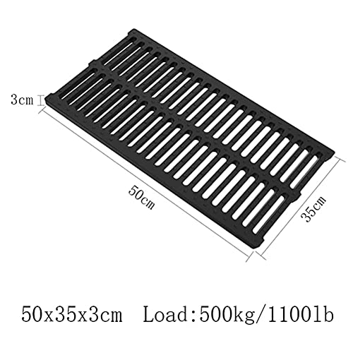 Drain Channel Strainers, Sewer Cover Grates, Kitchen Sewage Ditch,Trench Drainage, Linear Drain, Regular Trench Drain, for Garage Driveway Lawn (Color : Black, Size : 50x35x3cm)