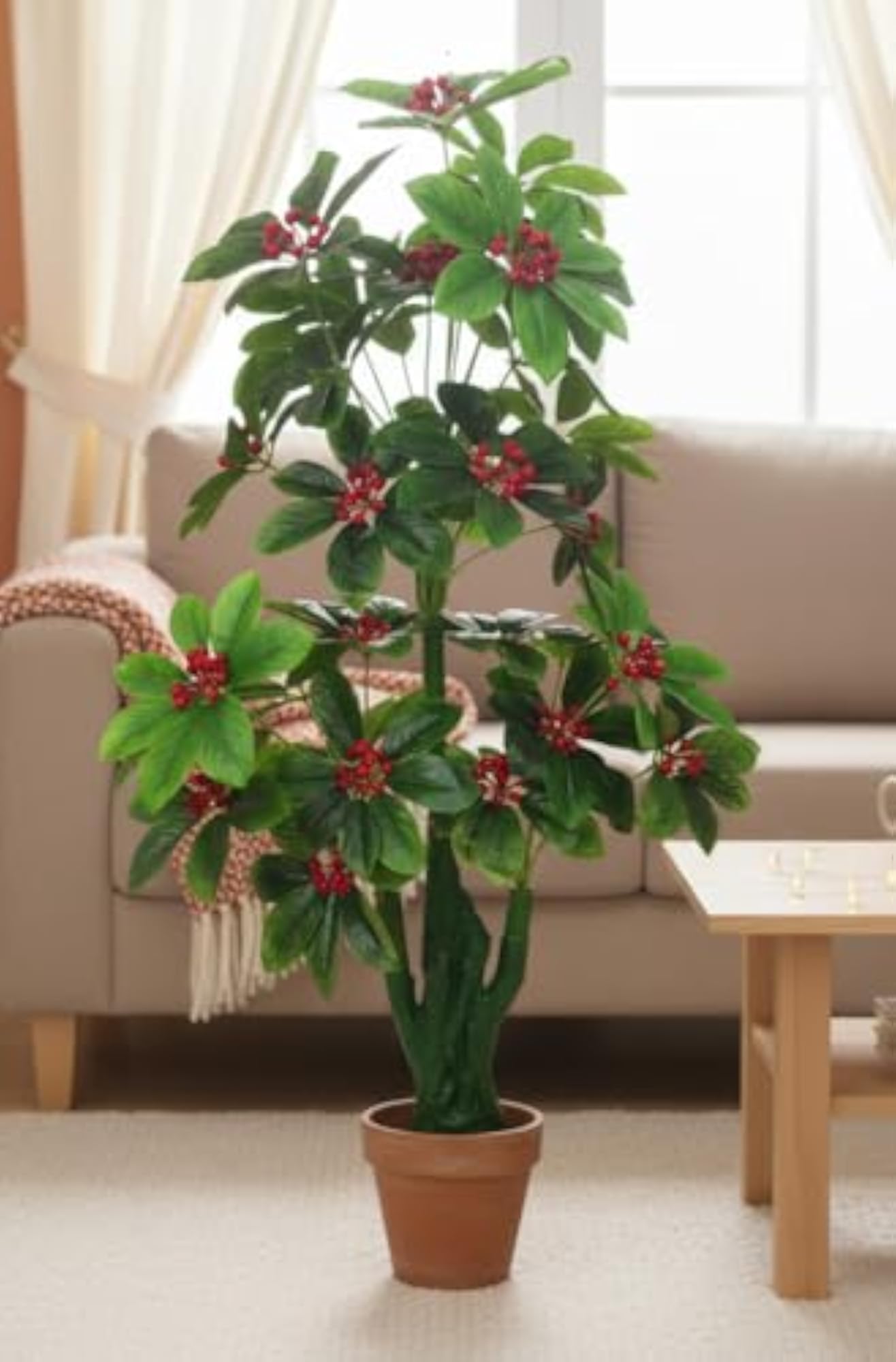 Big Artificial Cherry Plant Tree Without Vase