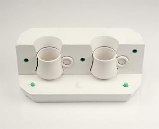 Twin Double Cavity Plaster Mold for Slip Casting Espresso Cups, 3-Piece Pottery Mold for Ceramic and Porcelain Clay, 2.6 oz