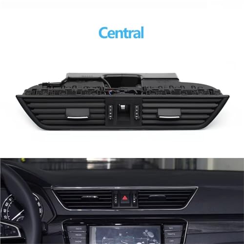 Sortie CA tableau bord Skoda Superb 3 grille aération centrale avant milieu chromée 2016-2024