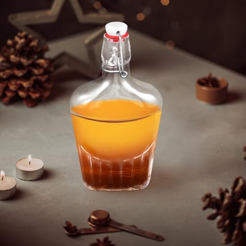 Botella de Vidrio Transparente de 500ml Fácil de Limpiar y Reutilizable 8