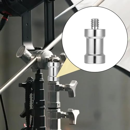 2 PCS Hotshoe/Coldshoe Adapter, 1/4\" Female to 1/4\" Male Convertor Threaded Screw Adapter Spigot Hotshoe/Coldshoe Adapters Ball Head Flash Trigger Receiver Light Stand adapters for Studio Light Stand - Thumbnail 5