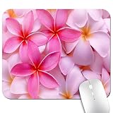 Tropical Flowers Bliss Mouse Pad, Hot Pink Exotic Hawaii Floral Desk Mat