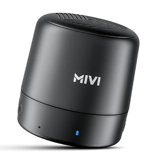 Mivi Play Bluetooth Speaker with 12 Hours Playtime. Wireless Speaker Made in India with Exceptional Sound Quality, Portable and Built in Mic-Black