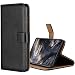 Produktbild Aopan Oneplus Nord Hülle, Flip Echt Ledertasche Handyhülle Brieftasche Schutzhülle für Oneplus Nord, Schwarz