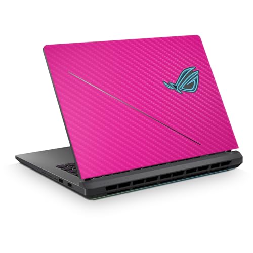 Carbon Fiber Laptop Skin Compatible with Asus ROG Strix G16 (2025) - Solid Hot Pink - Premium 3M Vinyl Protective Wrap Decal Cover - Easy to Apply | Crafted in the USA by MightySkins