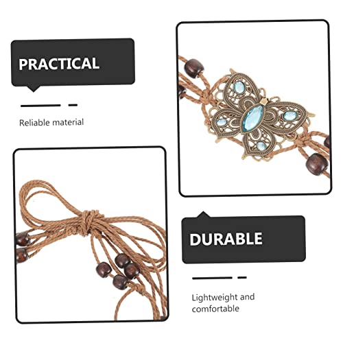 BESPORTBLE Bohemian Woven Waist Belt for Women Braided Rope Chain Waist Belt for Dress Accessory for Casual and Travel Wear3