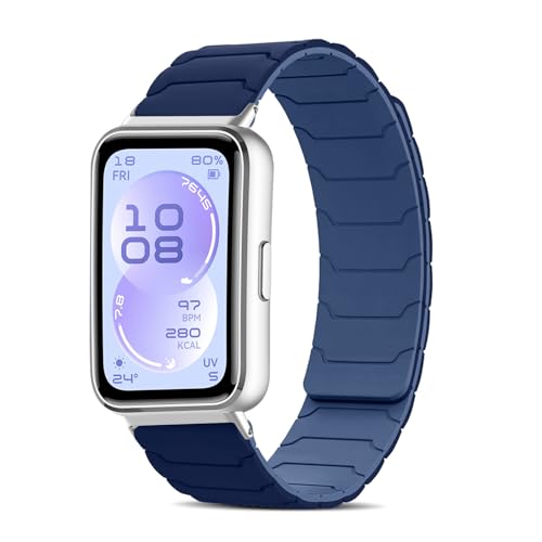 [CiimWaa] �o���h HUAWEI Band 11/ Band 11 Pro �p �V���R�� ���͂Ȏ��C �X�}�[�g�E�H�b�`���� �}�O�l�b�g �X�g���b�v ���v�x���g �����^ �H��v��Ȃ� �j�����p ���K�� ���i�K���� �N�C�b�N�����[�X �}�O�l�b�g���ߋ�