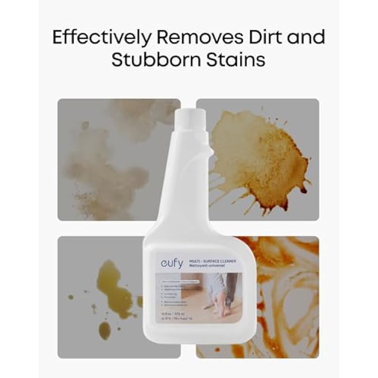 eufy RoboVac Hard Floor Cleaning Solution (2 Bottles), Dilution Ratio 1:200, 473 ml, Floor Cleaner, Eco-Friendly, Plant-Based,Compatible with Omni C20, X8 Pro, X10 Omni, G series, L Series