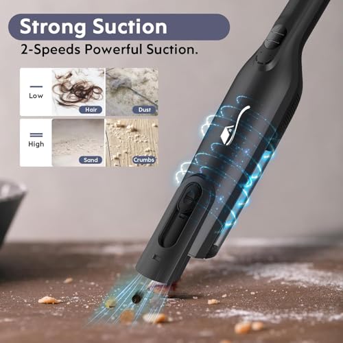 Image of Cordless Handheld Vacuum, Lightweight Portable Hand Vacuum Cleaner with LED Light,Rechargeable Hand Held Vacuum with One-Touch Empty, Powerful Suction for Office, Home,Car, Matte