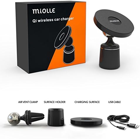 Qi Car Wireless Charger Pad with Air Vent Mount Universal Portable Charging Base for iPhone Samsung Qi Wireless Charger Devices - Qi Car Charger - Quick Charge - No Magnet needed