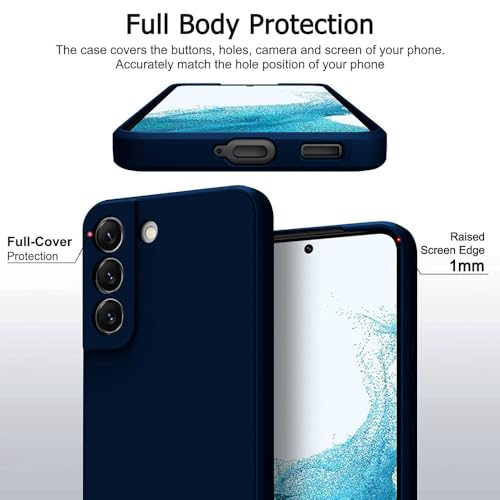 Image of Back Cover for Samsung Galaxy S22 5G | Full Camera Protection | Premium Liquid Silicon Case | Flexible Bumper Case for Samsung Galaxy S22 5G (Dark Blue)