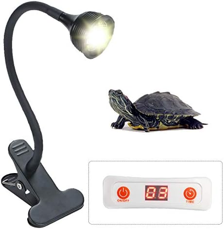 Ale Pomos Reptile Turtle Heat Lamp LED UVA + UVB Sun Light with Digital Timer Switch for Reptiles Amphibian Lizard Turtle Snake…