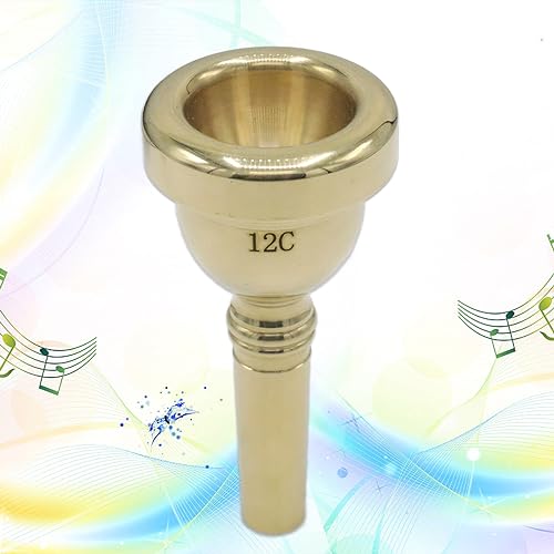 image for CashBeat 12C Gold Plated Small Shank Trombone Mouthpiece, Euphonium Mo