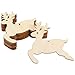 Tatuo 20 pcs Christmas Wooden Reindeer Ornament Rustic Vintage Reindeer Hanging Ornaments Cutouts with Ropes for Home Xmas Tree Party Decoration
