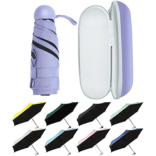 Mini Travel Umbrella with Case – Lightweight Sun & Rain Parasol, Compact Pocket Size for Backpack or Purse, UV Protection for Kids, Girls, Boys, and Women – Small Folding Travel Essential